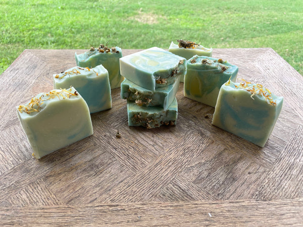 Calendula Infused Swirly Handmade Soaps