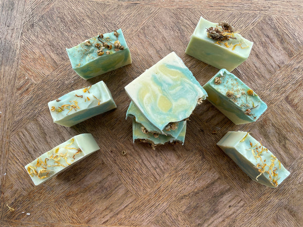 Calendula Infused Swirly Handmade Soaps