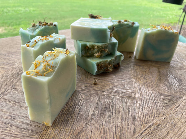 Calendula Infused Swirly Handmade Soaps