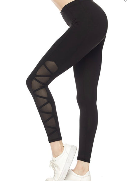 SHEIN Sport Innovista Summer Hip Lifting Cut Out With Sexy Breathable Mesh  Insert Sports Leggings, Matching Outfits 2024 | SHEIN USA