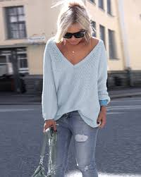 Loose Fit V-Neck Cozy Lightweight Sweater